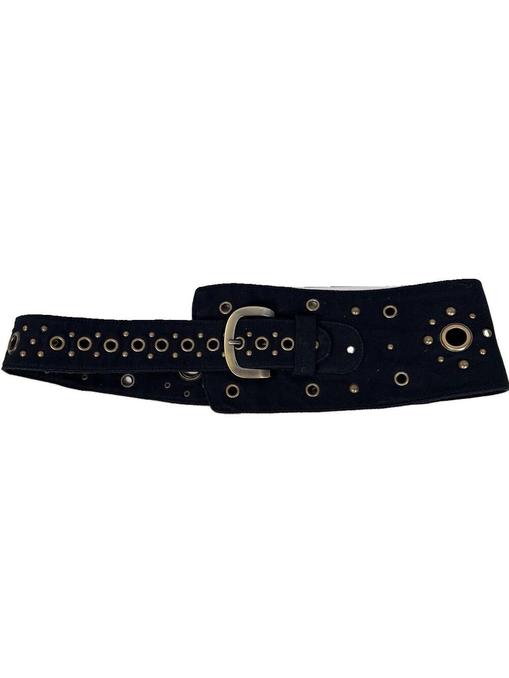 Wide canvas grommet Caraucci belt punk grunge streetwear grommets Women Sz L